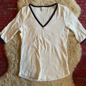 Postmark White with Black Trim Top, EUC, Size M